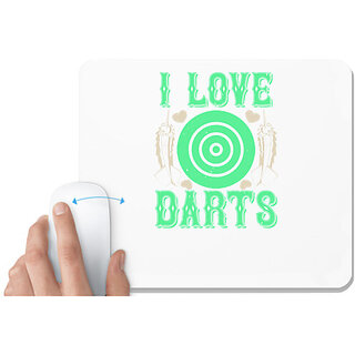                       UDNAG White Mousepad 'Dart | I Love Darts' for Computer / PC / Laptop [230 x 200 x 5mm]                                              