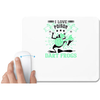                       UDNAG White Mousepad 'Dart | I love poison dart frogs' for Computer / PC / Laptop [230 x 200 x 5mm]                                              