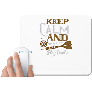                       UDNAG White Mousepad 'Dart | keep calm and play darts' for Computer / PC / Laptop [230 x 200 x 5mm]                                              