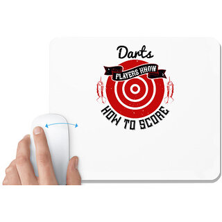                       UDNAG White Mousepad 'Dart | Darts players know how to score' for Computer / PC / Laptop [230 x 200 x 5mm]                                              