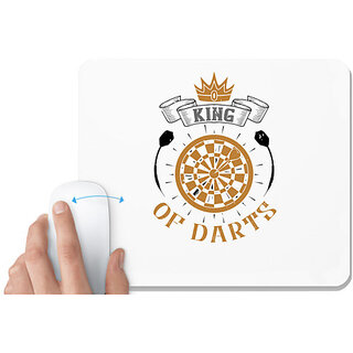                       UDNAG White Mousepad 'Dart | King of darts' for Computer / PC / Laptop [230 x 200 x 5mm]                                              