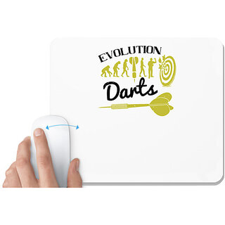                      UDNAG White Mousepad 'Dart | Evolution darts' for Computer / PC / Laptop [230 x 200 x 5mm]                                              