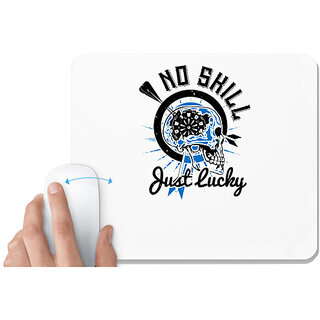                       UDNAG White Mousepad 'Dart | No skill Just Lucky' for Computer / PC / Laptop [230 x 200 x 5mm]                                              