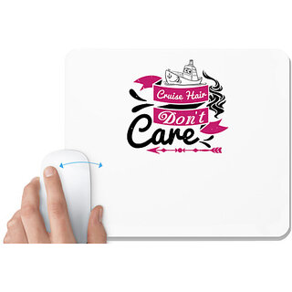                       UDNAG White Mousepad 'Girls trip | cruise hair don't care' for Computer / PC / Laptop [230 x 200 x 5mm]                                              