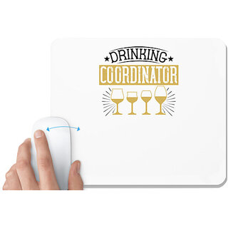                       UDNAG White Mousepad 'Girls trip | drinking coordinator' for Computer / PC / Laptop [230 x 200 x 5mm]                                              