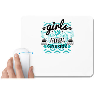                       UDNAG White Mousepad 'Girls trip | girls gone cruising' for Computer / PC / Laptop [230 x 200 x 5mm]                                              