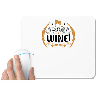                       UDNAG White Mousepad 'Girls trip | girls gone wine!' for Computer / PC / Laptop [230 x 200 x 5mm]                                              