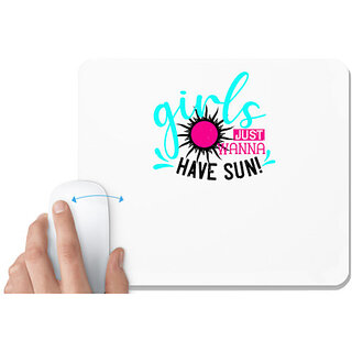                       UDNAG White Mousepad 'Girls trip | girls just wanna have sun!' for Computer / PC / Laptop [230 x 200 x 5mm]                                              