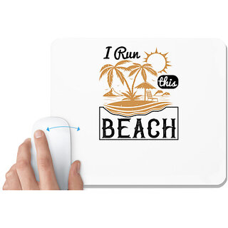                       UDNAG White Mousepad 'Girls trip | i run this beach' for Computer / PC / Laptop [230 x 200 x 5mm]                                              