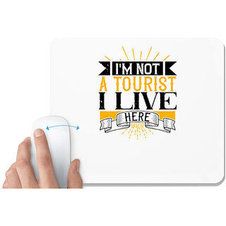                       UDNAG White Mousepad 'Girls trip | i'm not a tourist i live here' for Computer / PC / Laptop [230 x 200 x 5mm]                                              