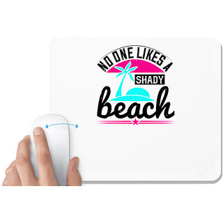                       UDNAG White Mousepad 'Girls trip | no one likes a shady beach' for Computer / PC / Laptop [230 x 200 x 5mm]                                              