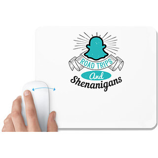                       UDNAG White Mousepad 'Girls trip | road trips and shenanigans' for Computer / PC / Laptop [230 x 200 x 5mm]                                              
