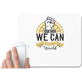 UDNAG White Mousepad 'Girls trip | together we can change the world' for Computer / PC / Laptop [230 x 200 x 5mm]