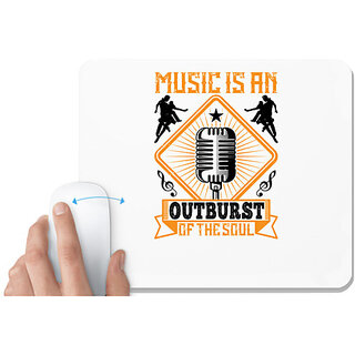                      UDNAG White Mousepad 'Dancing | Music is an outburst of the soul' for Computer / PC / Laptop [230 x 200 x 5mm]                                              