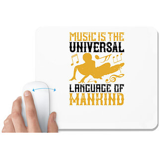                       UDNAG White Mousepad 'Dancing | Music is the universal language of mankind' for Computer / PC / Laptop [230 x 200 x 5mm]                                              