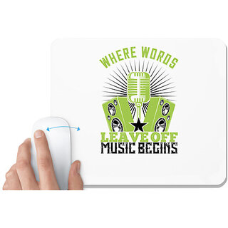                       UDNAG White Mousepad 'Dancing | Where words leave off, music begins' for Computer / PC / Laptop [230 x 200 x 5mm]                                              