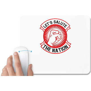                       UDNAG White Mousepad 'Independance Day | let's selut the nation' for Computer / PC / Laptop [230 x 200 x 5mm]                                              