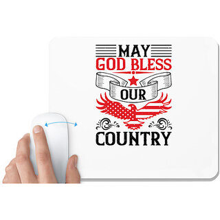                       UDNAG White Mousepad 'Independance Day | bless our country' for Computer / PC / Laptop [230 x 200 x 5mm]                                              