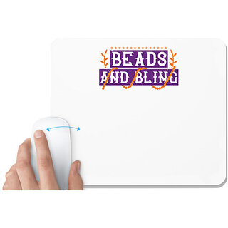                       UDNAG White Mousepad 'Mardi Gras | beads and bling' for Computer / PC / Laptop [230 x 200 x 5mm]                                              