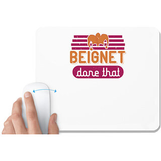                       UDNAG White Mousepad 'Mardi Gras | Beignet, done that' for Computer / PC / Laptop [230 x 200 x 5mm]                                              