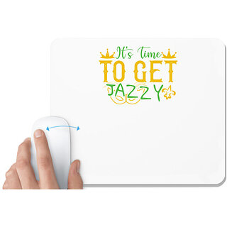                       UDNAG White Mousepad 'Mardi Gras | It's time to get jazzy' for Computer / PC / Laptop [230 x 200 x 5mm]                                              