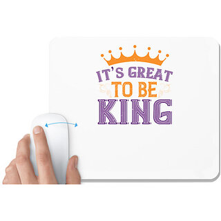                       UDNAG White Mousepad 'Mardi Gras | Its great to be king' for Computer / PC / Laptop [230 x 200 x 5mm]                                              