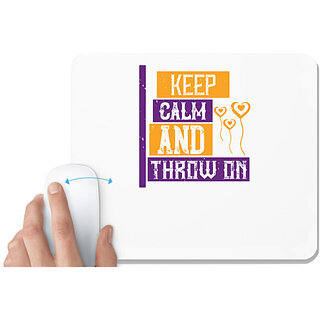                       UDNAG White Mousepad 'Mardi Gras | Keep calm and throw on' for Computer / PC / Laptop [230 x 200 x 5mm]                                              