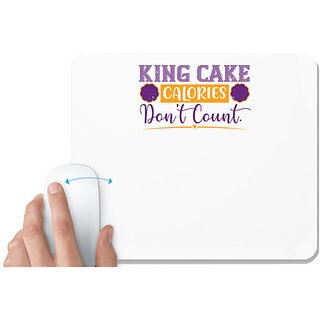                       UDNAG White Mousepad 'Mardi Gras | King cake calories don't count' for Computer / PC / Laptop [230 x 200 x 5mm]                                              