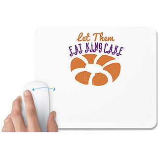                       UDNAG White Mousepad 'Mardi Gras | Let them eat king cake' for Computer / PC / Laptop [230 x 200 x 5mm]                                              