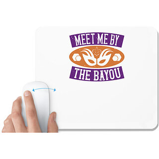                       UDNAG White Mousepad 'Mardi Gras | Meet me by the bayou' for Computer / PC / Laptop [230 x 200 x 5mm]                                              