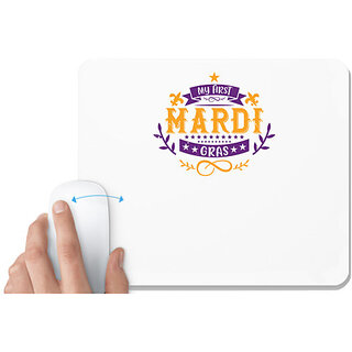                       UDNAG White Mousepad 'Mardi Gras | my first mardi gras' for Computer / PC / Laptop [230 x 200 x 5mm]                                              