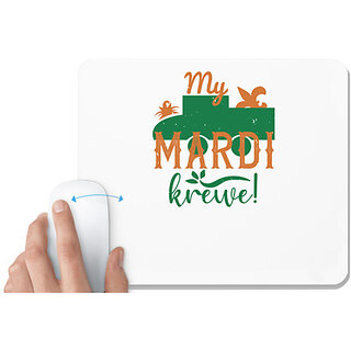                       UDNAG White Mousepad 'Mardi Gras | My Mardi krewe!' for Computer / PC / Laptop [230 x 200 x 5mm]                                              