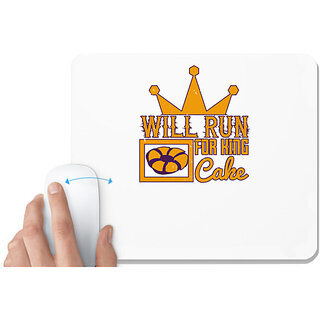                       UDNAG White Mousepad 'Mardi Gras | Will run for king cake' for Computer / PC / Laptop [230 x 200 x 5mm]                                              