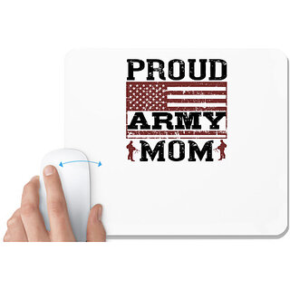                       UDNAG White Mousepad 'Military | proud army mom' for Computer / PC / Laptop [230 x 200 x 5mm]                                              