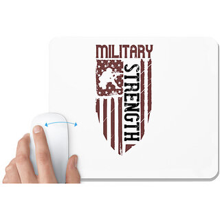                       UDNAG White Mousepad 'Military | military stength' for Computer / PC / Laptop [230 x 200 x 5mm]                                              