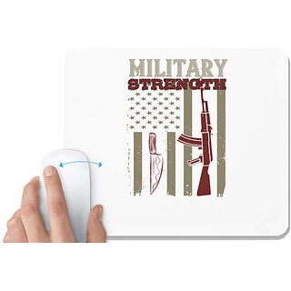                       UDNAG White Mousepad 'Military | military strength' for Computer / PC / Laptop [230 x 200 x 5mm]                                              