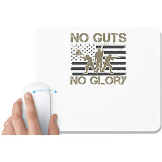                      UDNAG White Mousepad 'Military | no guts no glory' for Computer / PC / Laptop [230 x 200 x 5mm]                                              