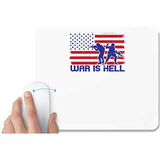                       UDNAG White Mousepad 'Military | War is hell' for Computer / PC / Laptop [230 x 200 x 5mm]                                              