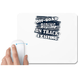                       UDNAG White Mousepad 'Motor Cycle | Offroad riding, on track, existing' for Computer / PC / Laptop [230 x 200 x 5mm]                                              