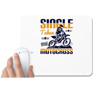                       UDNAG White Mousepad 'Motor Cycle | Single, Taken, Motocross' for Computer / PC / Laptop [230 x 200 x 5mm]                                              