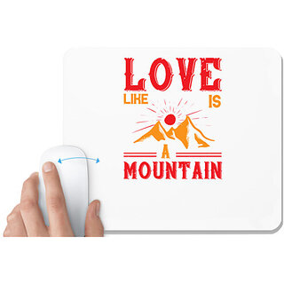                       UDNAG White Mousepad 'Adventure Mountain | lovw like is mountain' for Computer / PC / Laptop [230 x 200 x 5mm]                                              