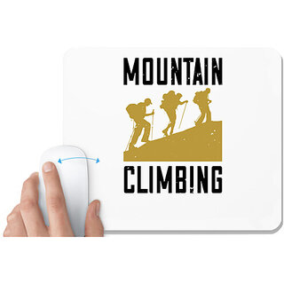                      UDNAG White Mousepad 'Adventure Mountain | mountain climbing' for Computer / PC / Laptop [230 x 200 x 5mm]                                              