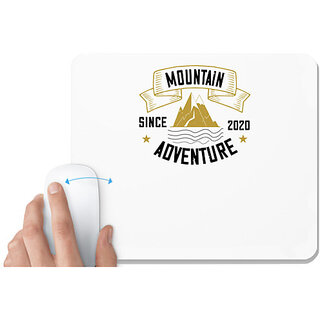                       UDNAG White Mousepad 'Adventure Mountain | mountain since 2020 adventure' for Computer / PC / Laptop [230 x 200 x 5mm]                                              