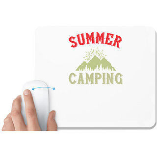                       UDNAG White Mousepad 'Adventure Mountain | summer camping' for Computer / PC / Laptop [230 x 200 x 5mm]                                              