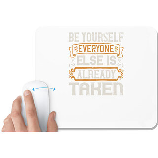                       UDNAG White Mousepad 'Pig | Be yourself; everyone else is already taken' for Computer / PC / Laptop [230 x 200 x 5mm]                                              