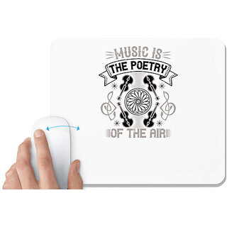                      UDNAG White Mousepad 'Music Violin | Music is the poetry of the air' for Computer / PC / Laptop [230 x 200 x 5mm]                                              