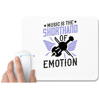                       UDNAG White Mousepad 'Music Violin | Music is the shorthand of emotion' for Computer / PC / Laptop [230 x 200 x 5mm]                                              