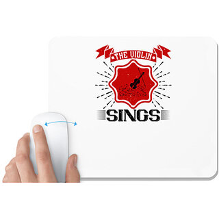                       UDNAG White Mousepad 'Music Violin | The violin sings' for Computer / PC / Laptop [230 x 200 x 5mm]                                              