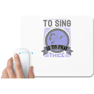                       UDNAG White Mousepad 'Music Violin | To sing is to pray twice' for Computer / PC / Laptop [230 x 200 x 5mm]                                              