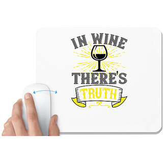                       UDNAG White Mousepad 'Wine | 02 In wine ther's truth' for Computer / PC / Laptop [230 x 200 x 5mm]                                              